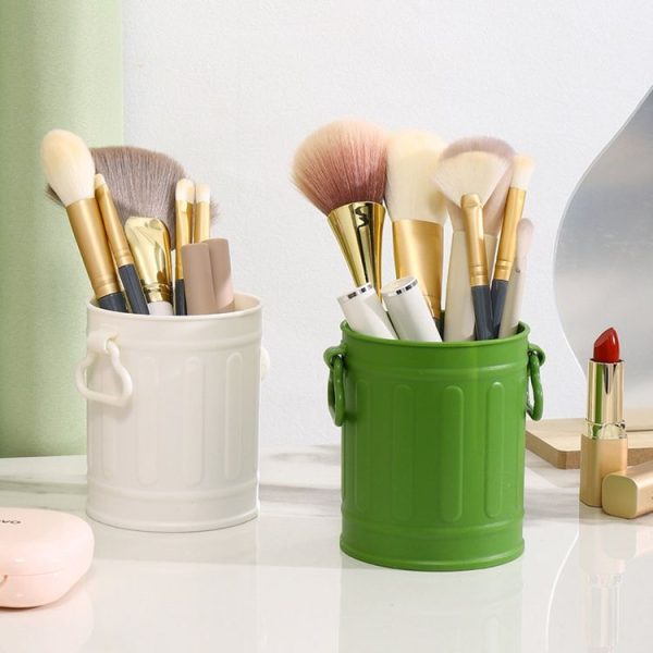 Large-capacity Student Desktop Organizer Pen Container Girls Makeup Brush Storage Bucket (White) - Image 5