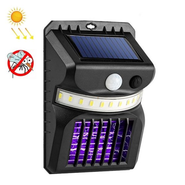 E-SMARTER W792 LED Solar Wall Light With Purple Light Mosquito Control Function Human Intelligent Sensor Outdoor Garden Lamp, Specification: White Light