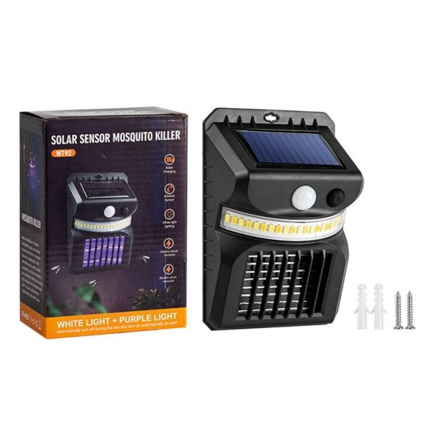 E-SMARTER W792 LED Solar Wall Light With Purple Light Mosquito Control Function Human Intelligent Sensor Outdoor Garden Lamp, Specification: White Light - Image 11