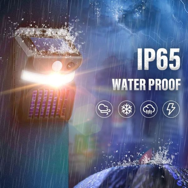 E-SMARTER W792 LED Solar Wall Light With Purple Light Mosquito Control Function Human Intelligent Sensor Outdoor Garden Lamp, Specification: White Light - Image 9