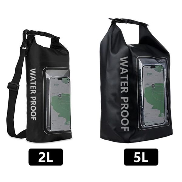 2 In 1 Outdoor Cycling Crossbody Phone Bag PVC Swimming IPX6 Waterproof Bag, Size: 2L (Black) - Image 3
