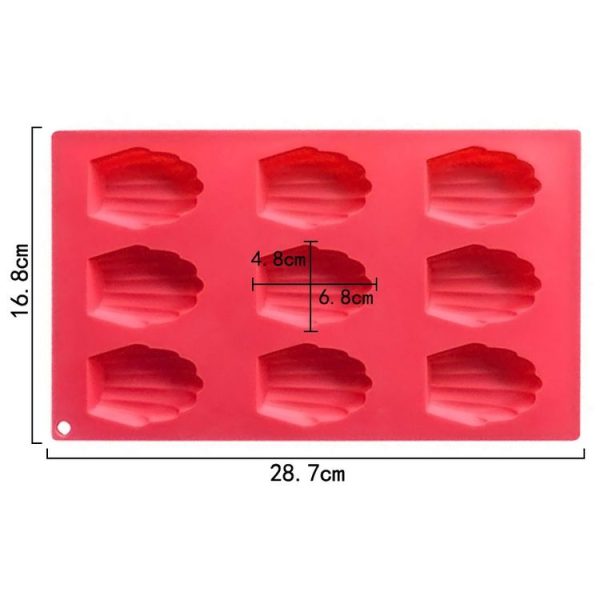 9 Grids Shells Silicone Baking Molds DIY Handmade Soap Mould (Red) - Image 3