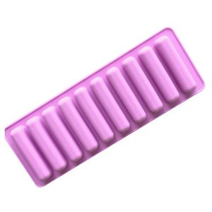 10 Grids Long Silicone Cookie Molds DIY Baking Chocolate Mould (Purple)