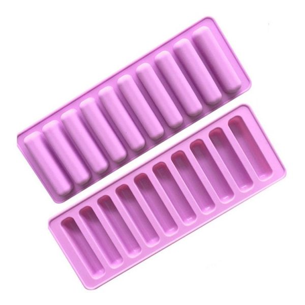 10 Grids Long Silicone Cookie Molds DIY Baking Chocolate Mould (Purple) - Image 2