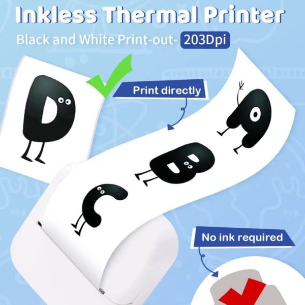 Phomemo M02X Inkless Pocket Printer Bluetooth Thermal Portable Sticker Maker Machine (White) - Image 3