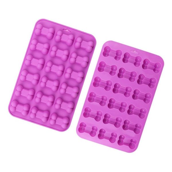 18 Grids Dog Bone Silicone Baking Cake Molds DIY Fire Paint Wax Mould (Purple) - Image 2