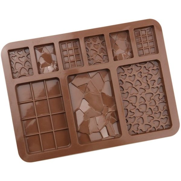 9 Grids Silicone Baking Chocolate Mold Cake DIY Fondant Mould (Chocolate Color)