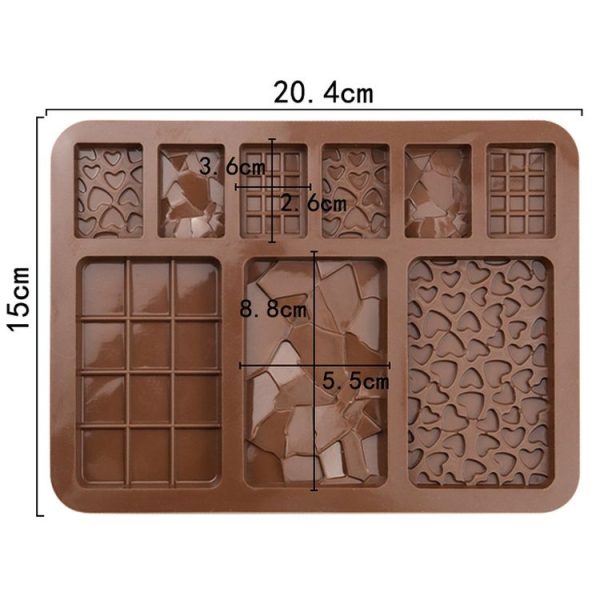 9 Grids Silicone Baking Chocolate Mold Cake DIY Fondant Mould (Chocolate Color) - Image 3