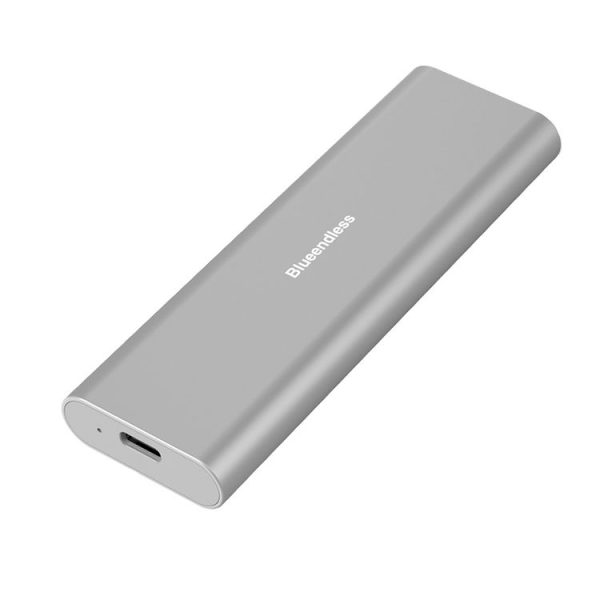 Blueendless M2815SN M.2 Dual Protocol Type-C 3.1 Mobile Hard Disk Box Laptop External SSD (Silver)