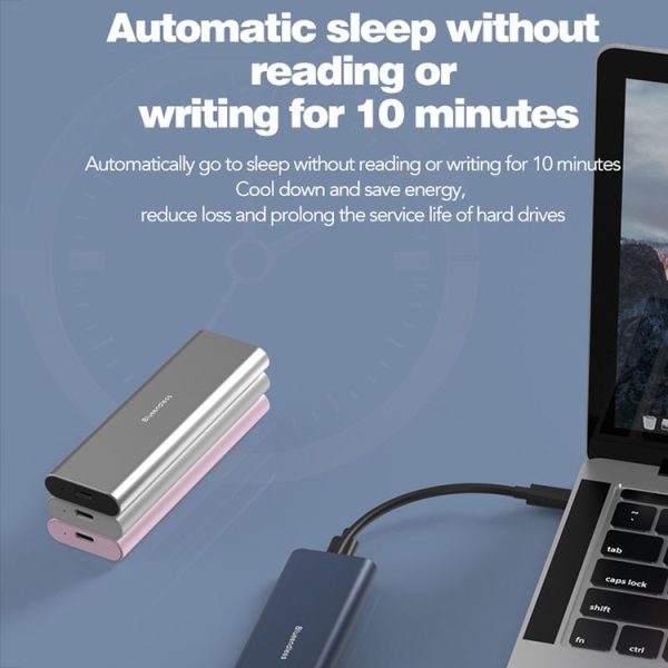 Blueendless M2815SN M.2 Dual Protocol Type-C 3.1 Mobile Hard Disk Box Laptop External SSD (Silver) - Image 12