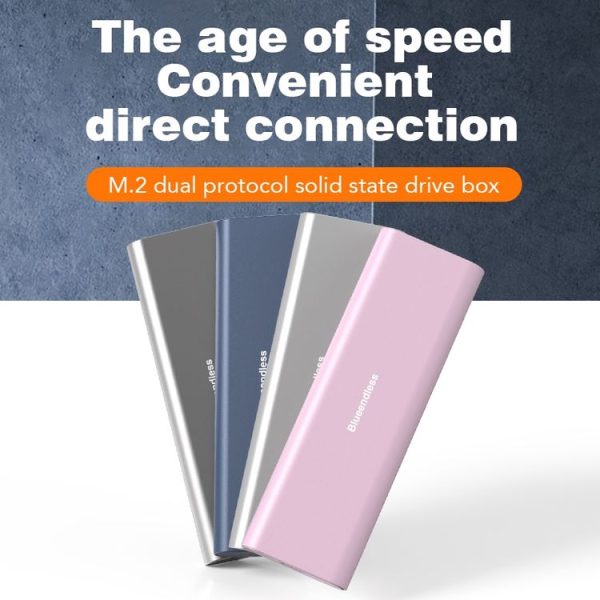 Blueendless M2815SN M.2 Dual Protocol Type-C 3.1 Mobile Hard Disk Box Laptop External SSD (Silver) - Image 2