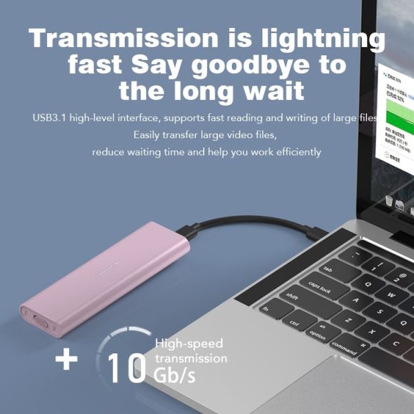 Blueendless M2815SN M.2 Dual Protocol Type-C 3.1 Mobile Hard Disk Box Laptop External SSD (Silver) - Image 4