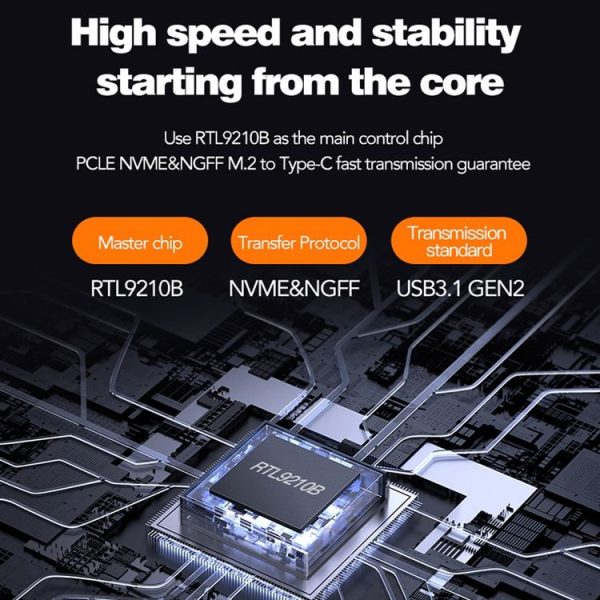 Blueendless M2815SN M.2 Dual Protocol Type-C 3.1 Mobile Hard Disk Box Laptop External SSD (Silver) - Image 5