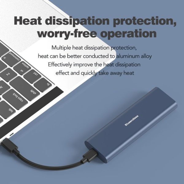 Blueendless M2815SN M.2 Dual Protocol Type-C 3.1 Mobile Hard Disk Box Laptop External SSD (Silver) - Image 8
