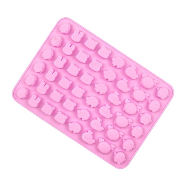 48 Grids Cute Animal Fondant Molds DIY Fire Paint Wax Mould (Pink)