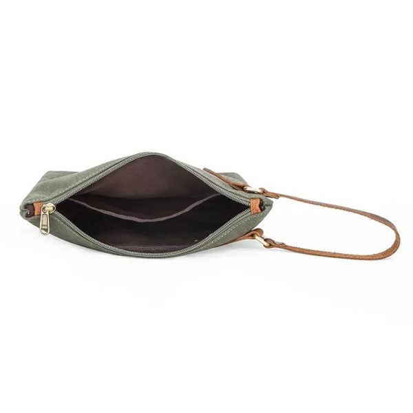 Portable Canvas Bag Large Capacity Washing Bag Cosmetics Storage Bag (Khaki) - Image 4