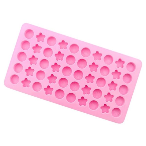 50 Grids Round Pentagram Chocolate Fondant Drip Cookie Molds DIY Jelly Pudding Mould (Pink) - Image 2