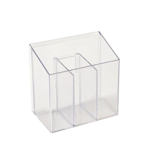 3-Compartment Clear Plastic Organizers Wall-Mounted Cosmetic Storage Box - Image 2