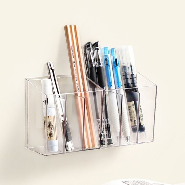 3-Compartment Clear Plastic Organizers Wall-Mounted Cosmetic Storage Box - Image 7