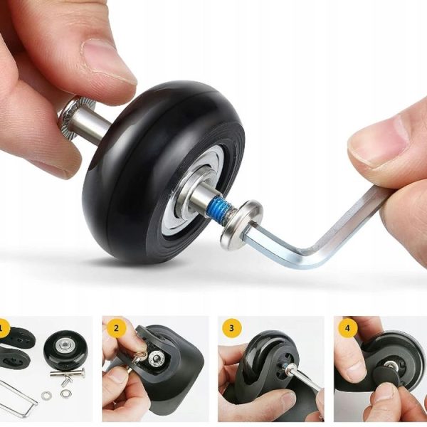 43mm x 18mm Luggage Suitcase Replacement Wheels Low Noise Spinner Wheels - Image 5