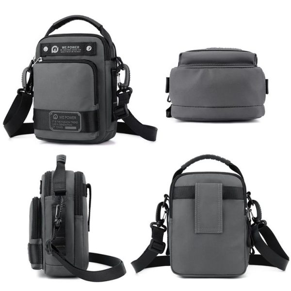WEPOWER Men Shoulder Bag Waterproof Outdoor Multi-Functional Waist Bag Casual Versatile Crossbody Bag (Black) - Image 3