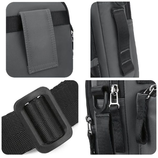 WEPOWER Men Shoulder Bag Waterproof Outdoor Multi-Functional Waist Bag Casual Versatile Crossbody Bag (Black) - Image 4
