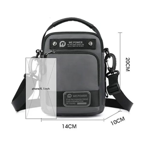 WEPOWER Men Shoulder Bag Waterproof Outdoor Multi-Functional Waist Bag Casual Versatile Crossbody Bag (Black) - Image 5