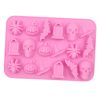 18 Grids Halloween Skull Chocolate Silicone Molds DIY Cake Decoration Mould (Pink)