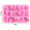 18 Grids Halloween Skull Chocolate Silicone Molds DIY Cake Decoration Mould (Pink) - Image 3