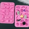 18 Grids Halloween Skull Chocolate Silicone Molds DIY Cake Decoration Mould (Pink) - Image 4