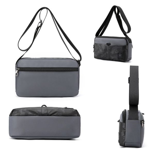 WEPOWER Men Oxford Cloth Casual Crossbody Bag Outdoor Sports Shoulder Bag (Black) - Image 2