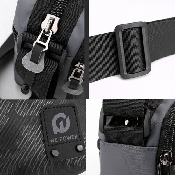 WEPOWER Men Oxford Cloth Casual Crossbody Bag Outdoor Sports Shoulder Bag (Black) - Image 5