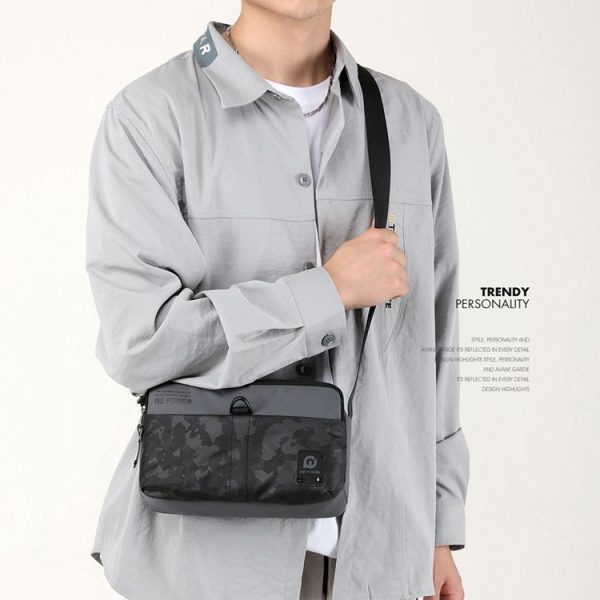 WEPOWER Men Oxford Cloth Casual Crossbody Bag Outdoor Sports Shoulder Bag (Black) - Image 7