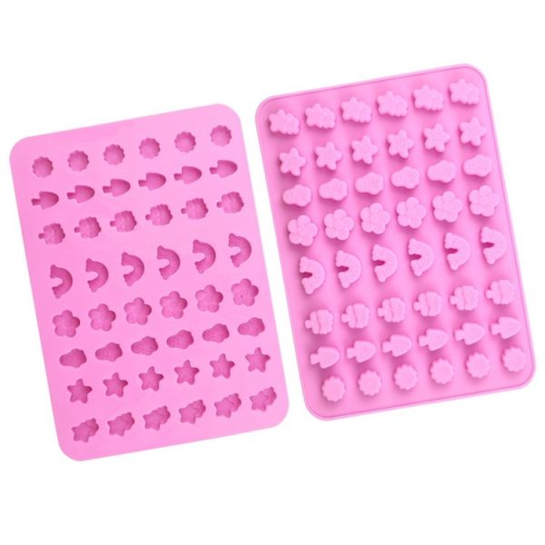 48 Grids Nature Objects Silicone Fondant Mold Mini Fire Paint Wax Standing Mould (Pink) - Image 2