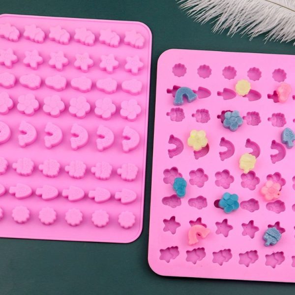 48 Grids Nature Objects Silicone Fondant Mold Mini Fire Paint Wax Standing Mould (Pink) - Image 4