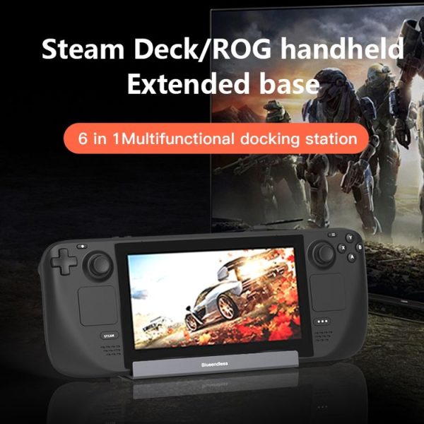 6-in-1 For Steam Deck / ROG Blueendless DS601 Type-C Game Console Base HUB Docking Station - Image 11