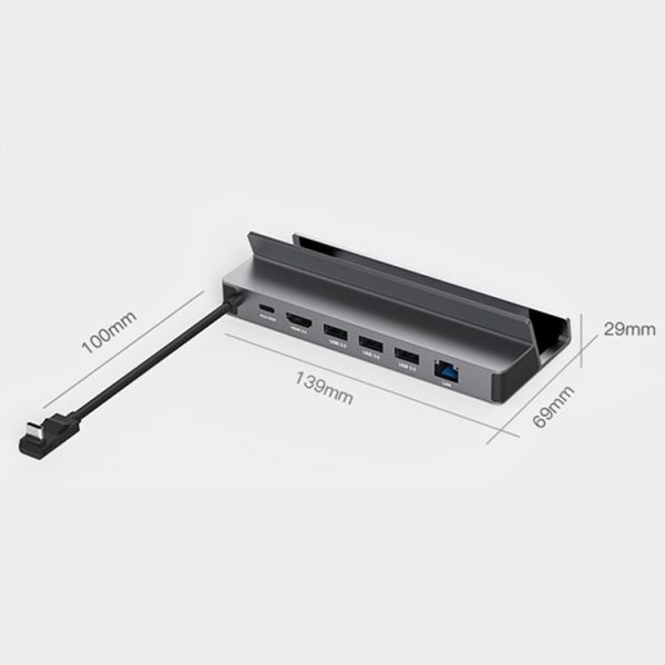 6-in-1 For Steam Deck / ROG Blueendless DS601 Type-C Game Console Base HUB Docking Station - Image 3