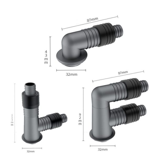All-Copper Washing Machine Floor Drain Connector Hardware Pipe Accessories, Spec: Single Head Gray - Image 5