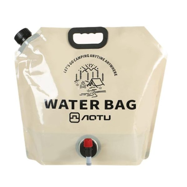AOTU AT6667 Outdoor Large Capacity Water Bottle 9L Portable Folding Water Bottle Camping Car Drink Barrel (Khaki)