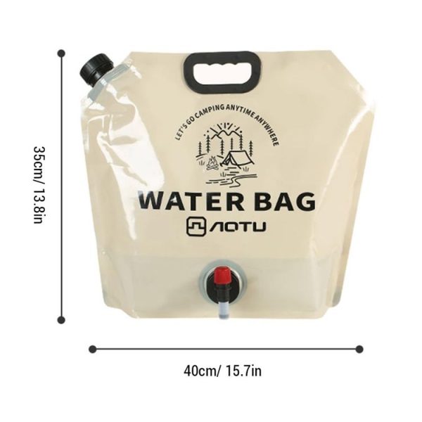 AOTU AT6667 Outdoor Large Capacity Water Bottle 9L Portable Folding Water Bottle Camping Car Drink Barrel (Khaki) - Image 3