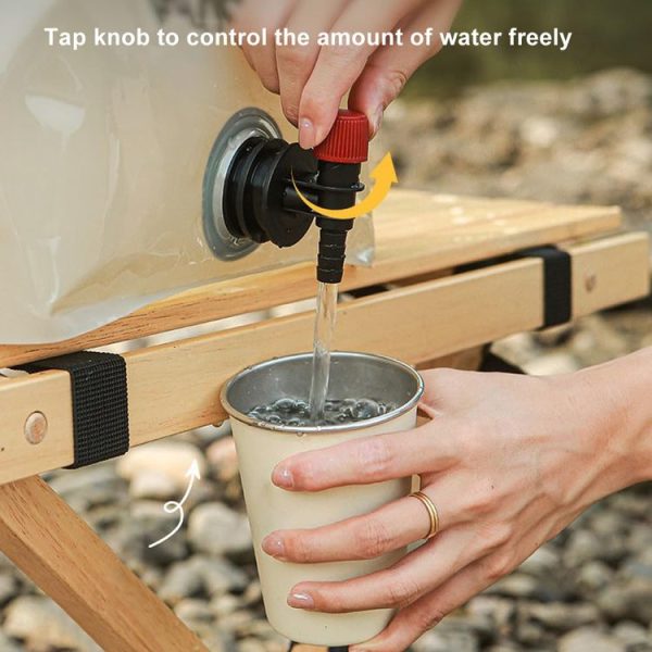 AOTU AT6667 Outdoor Large Capacity Water Bottle 9L Portable Folding Water Bottle Camping Car Drink Barrel (Khaki) - Image 9