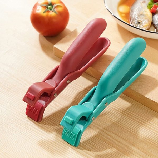Household Anti-Scald Dish Clip Kitchen Non-Slip Insulated Plate Holder (Rose Red) - Image 2