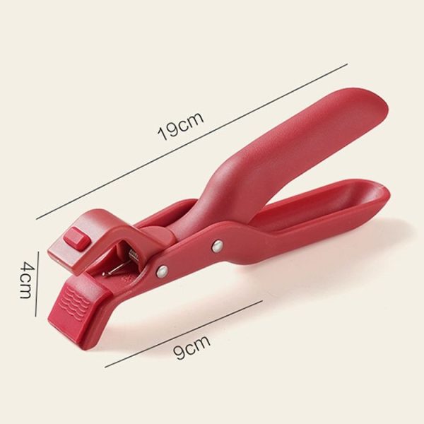 Household Anti-Scald Dish Clip Kitchen Non-Slip Insulated Plate Holder (Rose Red) - Image 3