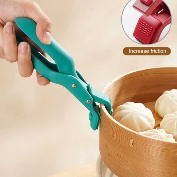 Household Anti-Scald Dish Clip Kitchen Non-Slip Insulated Plate Holder (Rose Red) - Image 5