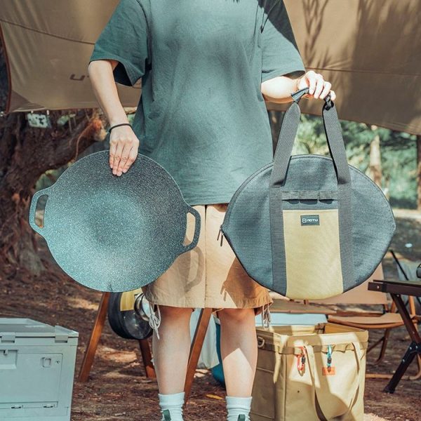 AOTU AT6932 Small Outdoor Cast Iron Pot Storage Bag Grill Frying Pan Handheld Thickened Storage Bag - Image 3