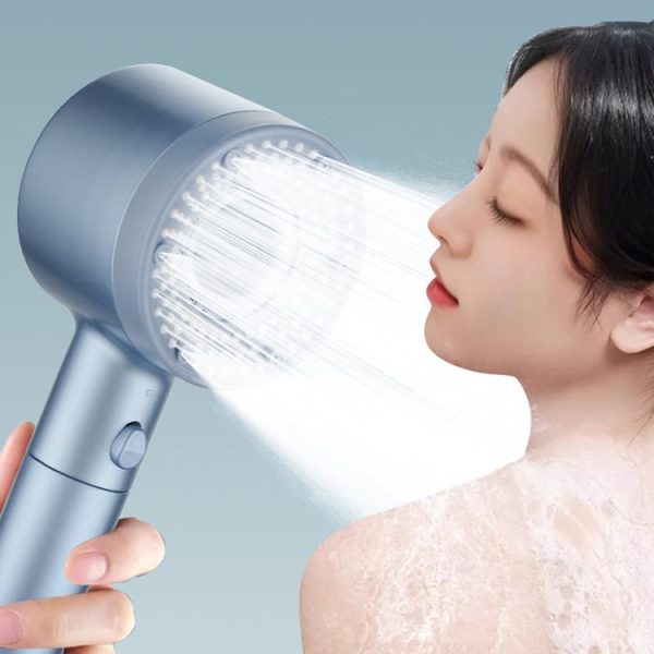 High-Pressure Handheld Shower Head With 5 Spray Modes Filtered Showerhead, Spec: Basic Silver - Image 3