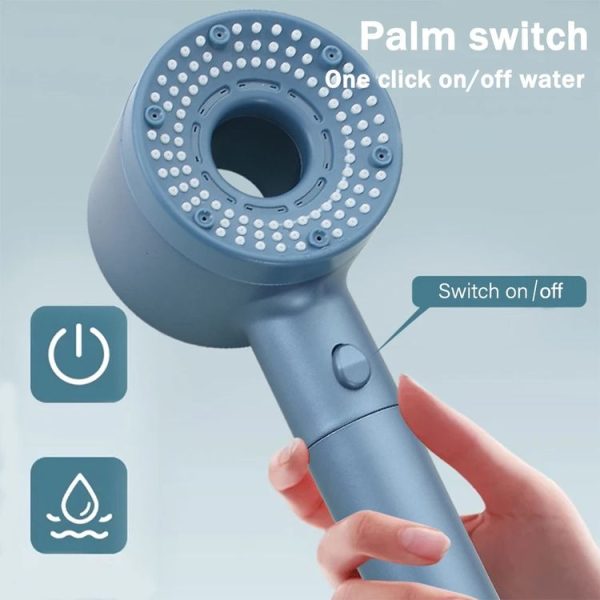 High-Pressure Handheld Shower Head With 5 Spray Modes Filtered Showerhead, Spec: Basic Silver - Image 6