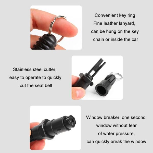 2 In 1 Mini Car Safety Hammer Seat Belt Cutter (Random Color Delivery) - Image 4
