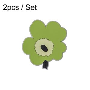 2pcs / Set Household Leaf Heat Insulation Mat Kitchen High Temperature Resistant Baking Placemats, Style: Green Small