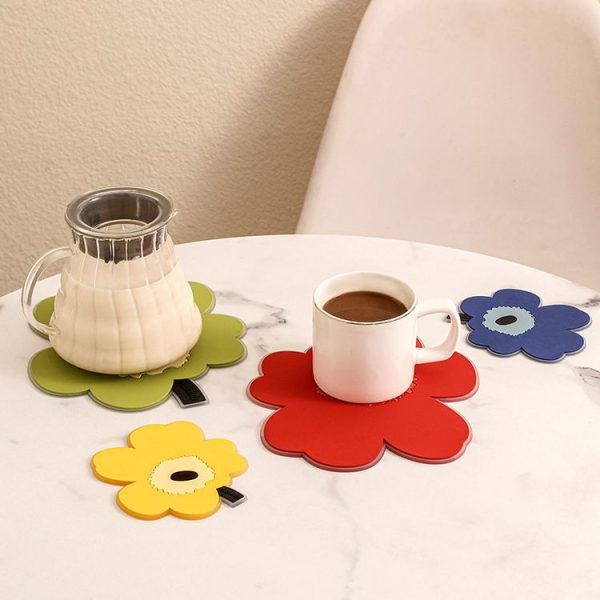 2pcs / Set Household Leaf Heat Insulation Mat Kitchen High Temperature Resistant Baking Placemats, Style: Green Small - Image 7